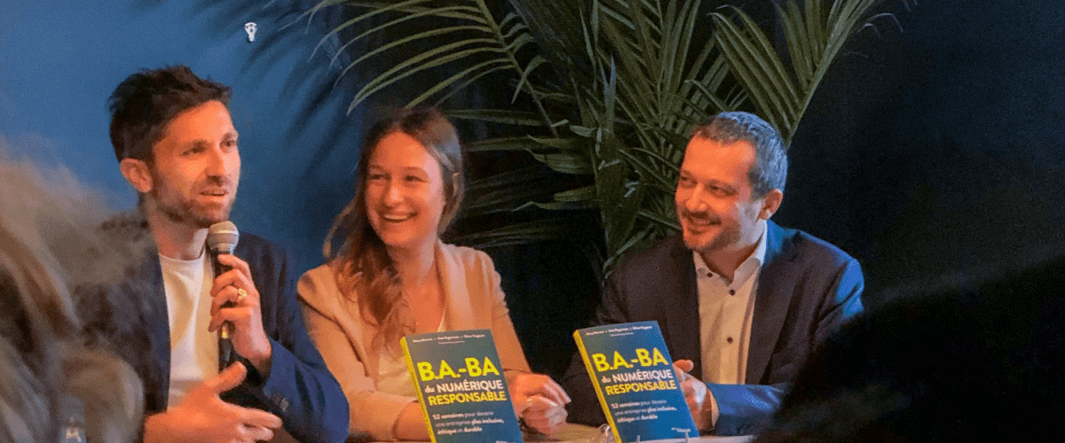 Auteurs B.A-BA du Numérique Responsable devant leur livre
